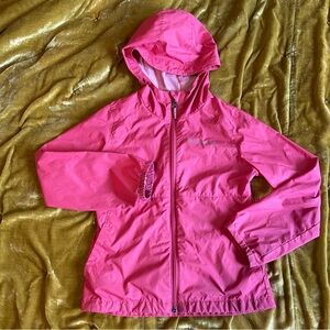 Girls Columbia Hiking Waterproof Rain Jacket 6/6X pink lightweight outdoor coat